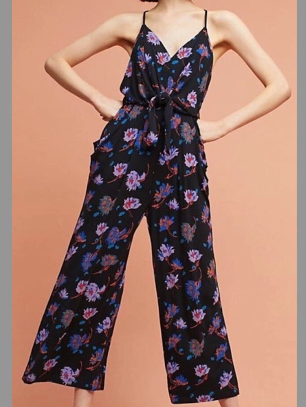 Anthropologie Moulinette Soeurs Floral Willa Tie Waist Jumpsuit | Size Small